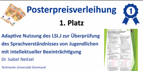 Posterpreisverleihung 1. Platz, Plakat, Geld