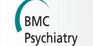 Logo der Fachzeitschrift BMC Psychiatry mit schwarzer Wortmarke und einem türkisfarbenen, bogenförmigen grafischen Element darüber.